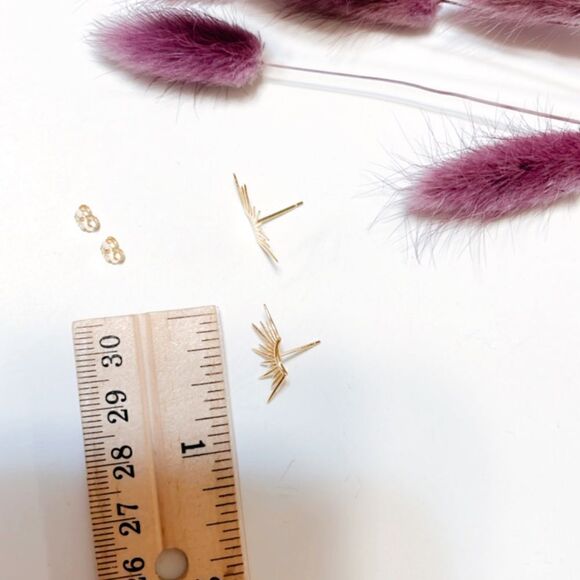 Sun radiant stud earrings #429 - Picture 4 of 6